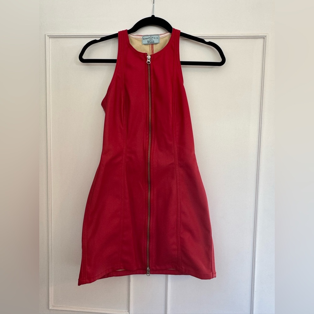 Revice red zip up dress